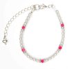 Pearl & Pink Bracelets - pink gem bracelet