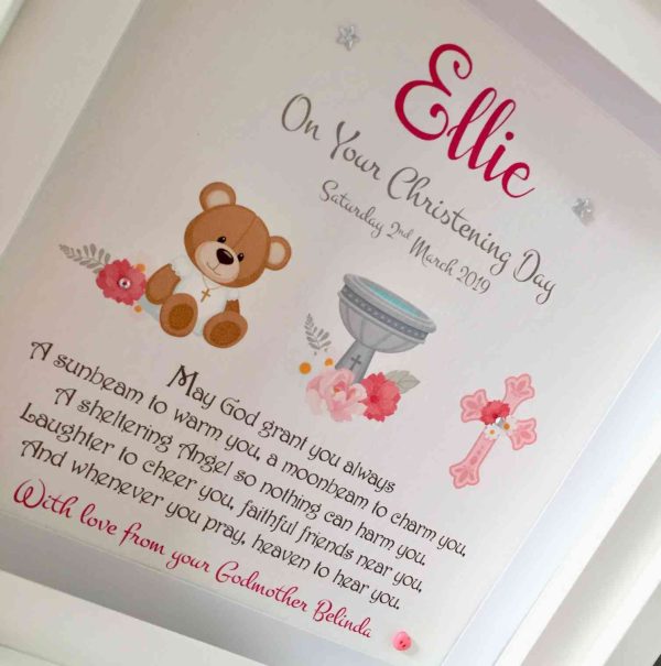 Personalised Christening Girl Frame - 6C8748E8 096B 4534 A163 EB2D963D0BA4