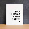 family name print personalised gift for any occasion pickled pom pom