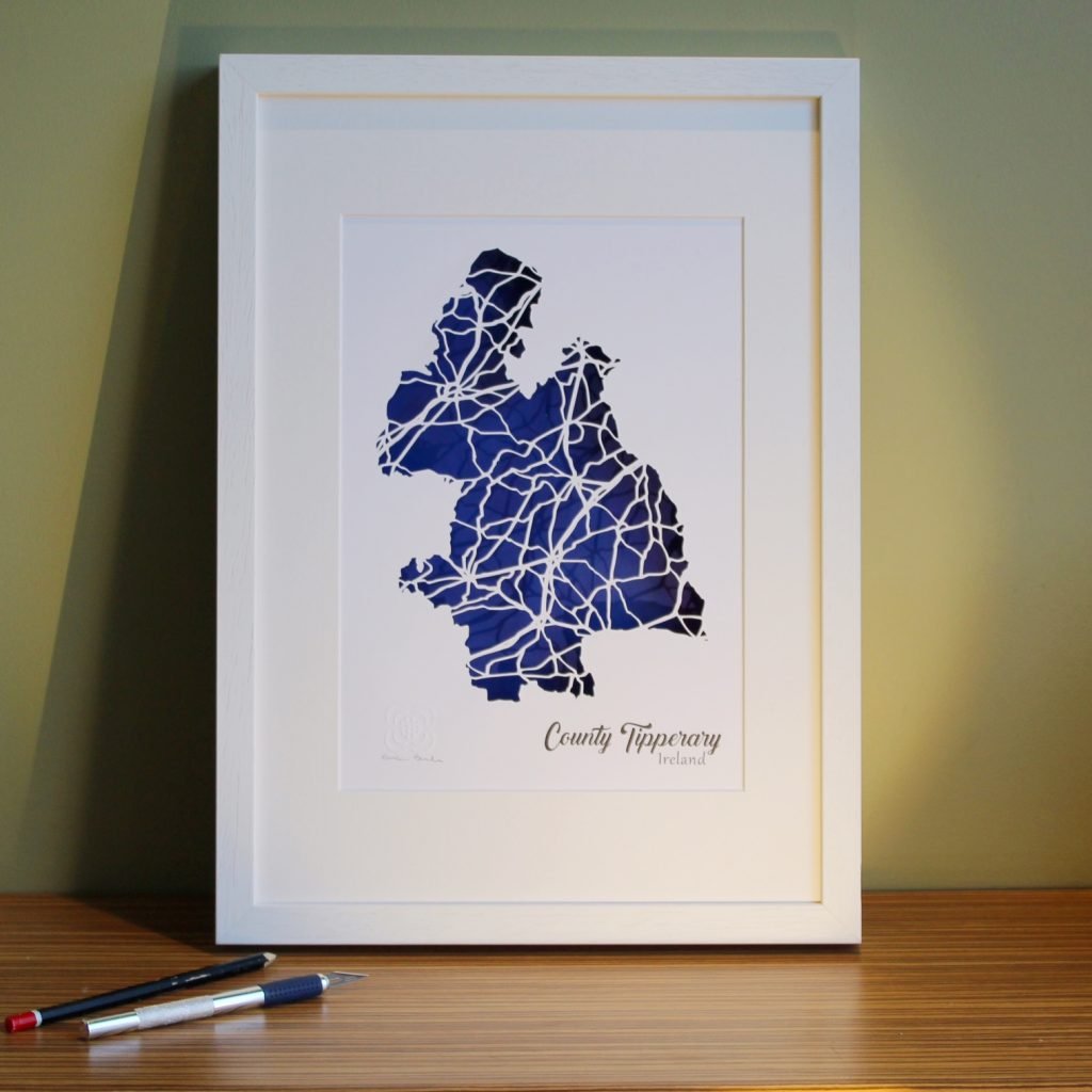 Co Tipperary map framed