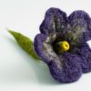 felt flower brooch purple handmade by ertisun