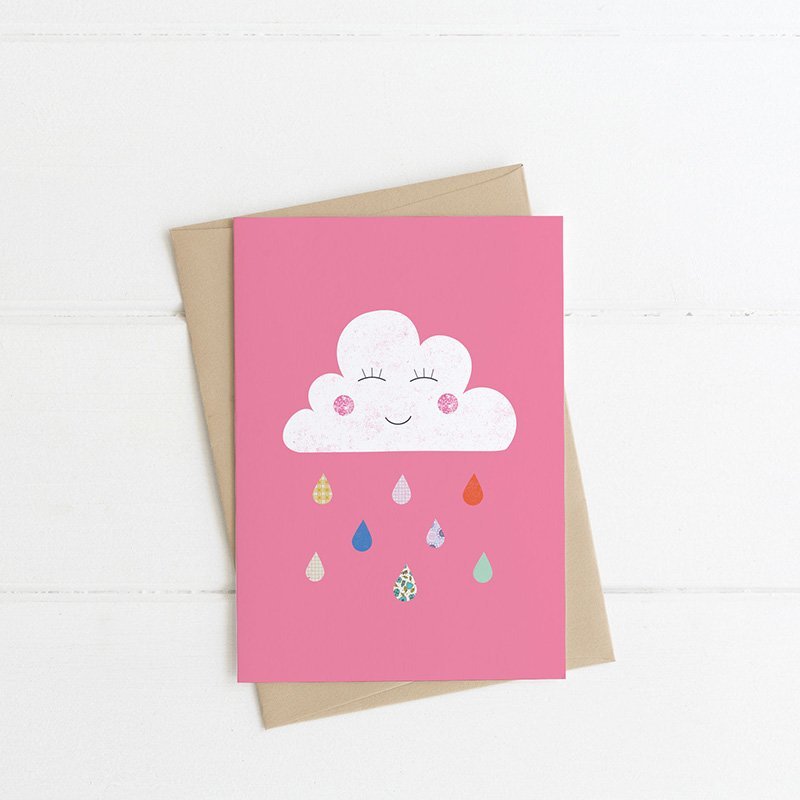 raindrops card lilly & bright Irish design