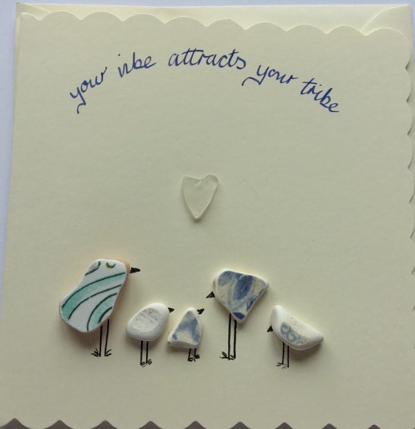 your vibe greeting card seaglass handmade in ireland