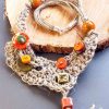 Asymmetrical Linen Necklace Handmade jewellery ertisun