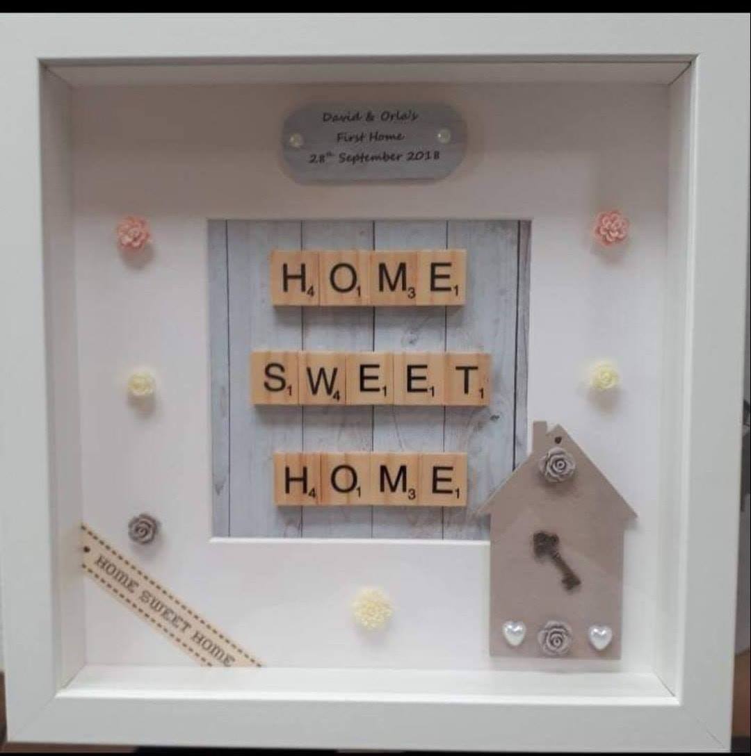 Handmade Personalised 3d Picture Frame Home Sweet Home New House Gift Keepsake