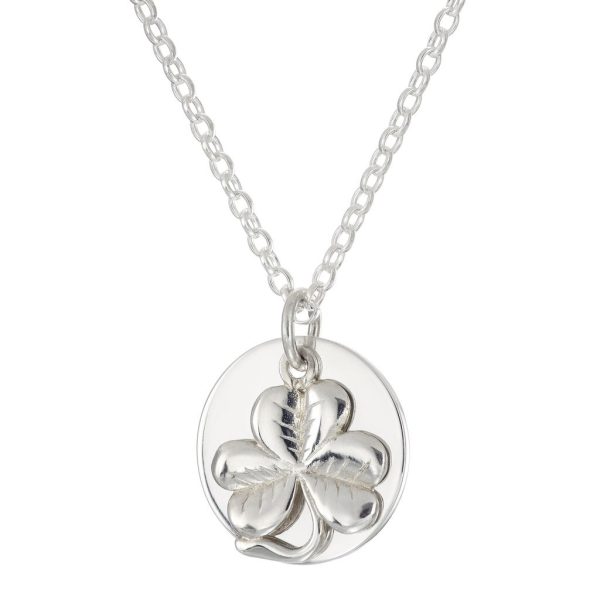 shamrock charm personalised initial necklace de blaca jewellery