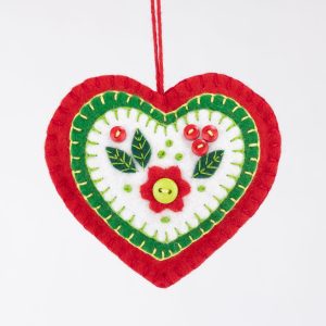 Felt Heart Christmas ornament