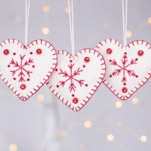 snowflake heart christmas ornament
