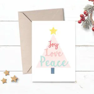 Joy Love Peace Christmas Card