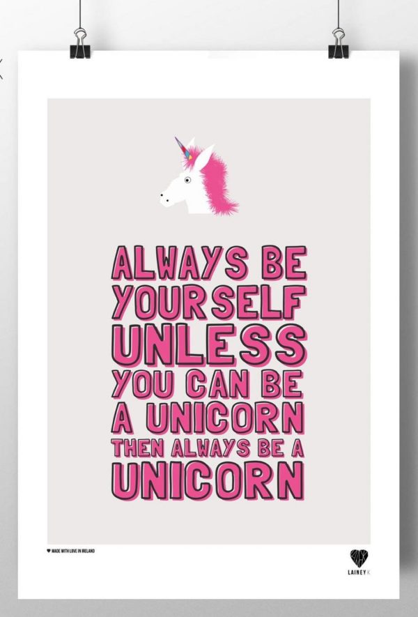 Always Be A Unicorn lainey k wall print