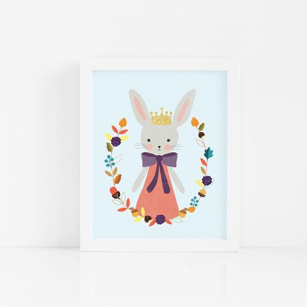 Autumn Bunny Art Print - 01 Bunny WhiteFrame