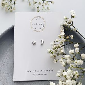 The Moon and Stars Stud Earrings