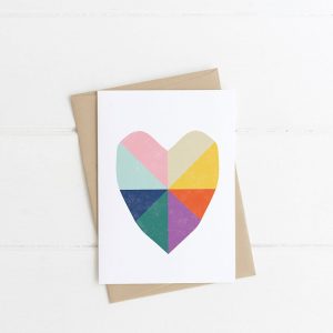 Rainbow Love Heart Greeting Card