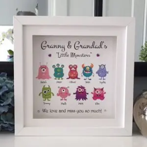 granny & Grandad's little monsters personalised frame
