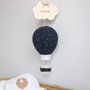 Navy Balloon With Gold Dots