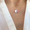 Silver Initial and Birthstone Necklace