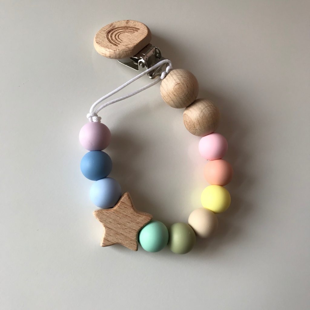 Rainbow Baby Star Soother Clip
