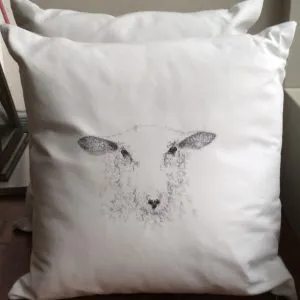 Embroidered Sheep Cushion