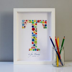 Large Bespoke Initial Frame in Primary Colours