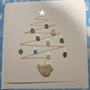 Seaglass Christmas Tree Card