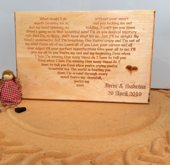 First Dance Engraved Wall Plaque - Maple 6