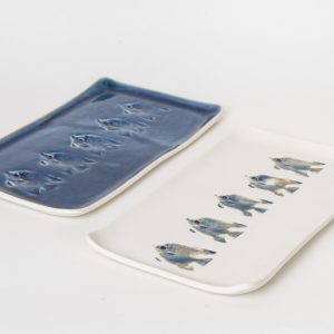 Blue Rectangle Fish Platter