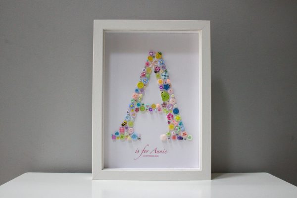 Large Bespoke Initial Frame in Pretty Pastels