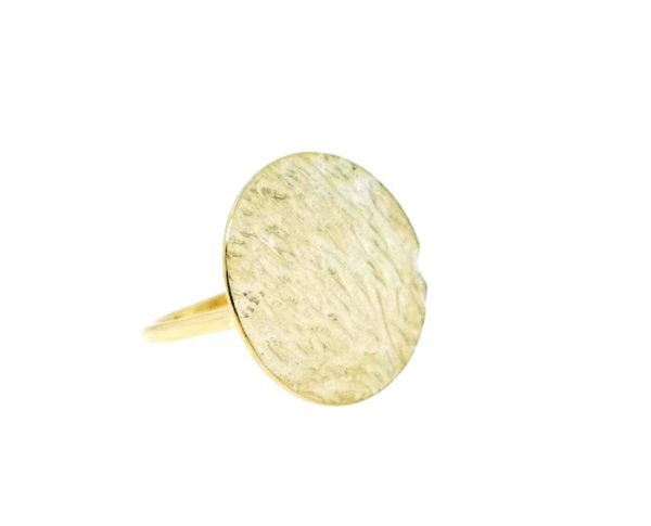 Ripple Disc Ring - Yellow Gold Plated