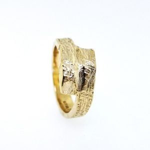 Driftwood Wrap Over Ring - Yellow Gold Plated