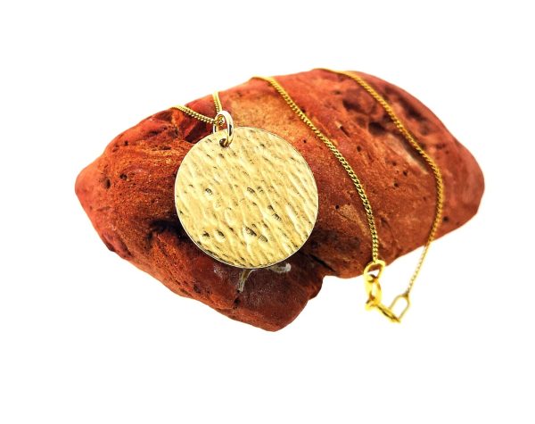 Ripple Disc Pendant - Yellow Gold Plated