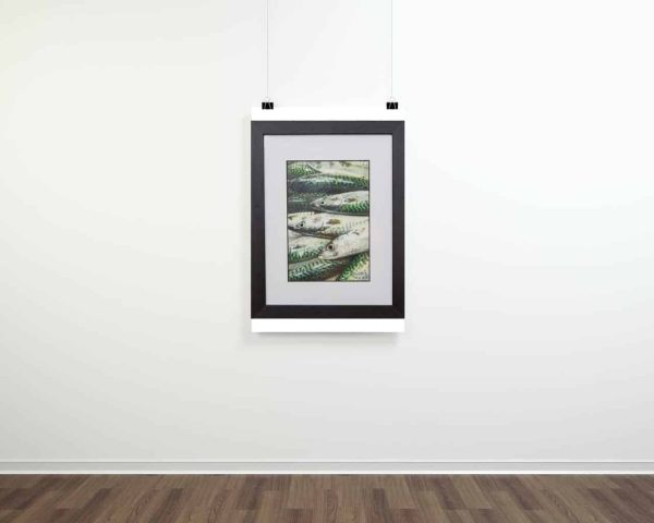 Atlantic Mackerel 2-original painting framed - Kellyhood.com Am2 ORIGINAL PAINTING 1