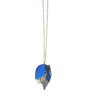 Longline Leather Royal Blue Leaf Necklace