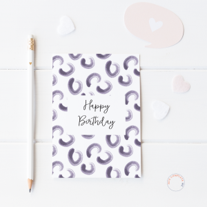 Happy Birthday Purple Circles Card