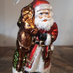 Santa with Reindeer Handmade Christmas Tree Decoration