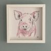 Embroidered and Painted Pig Frame 1