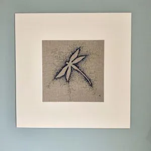 Embroidered Dragonfly Wall Art