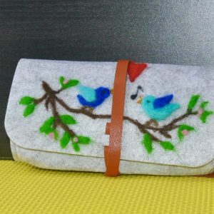 Love Themed Needlefelted Pouch