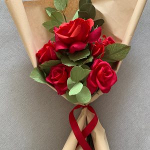 Crepe Paper Flower Bouquet Red Roses