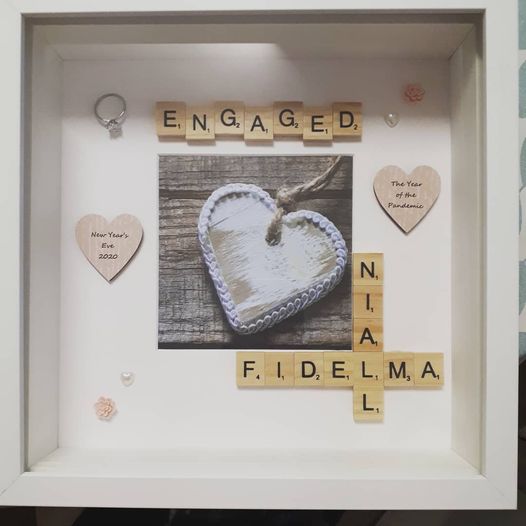 Engagement Frame with Scrabble Letters