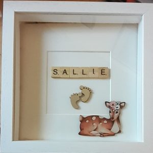 Personalised Baby Girl Name Frame (Deer)
