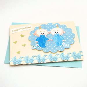 Handmade 'Baby twins' Card - 685