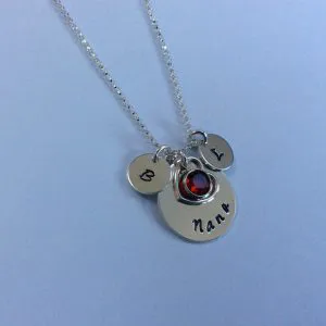 Mothers Day Nana Necklace with Children Initials