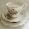 Teacup Candle - Delicate Floral Fine Bone China