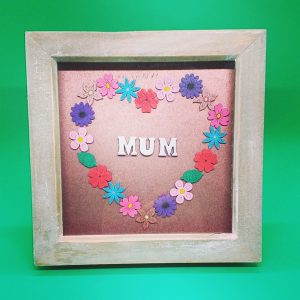 Mum 3D Flower Heart Print