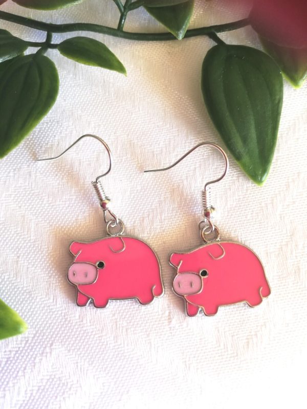 Pink Pig Earrings