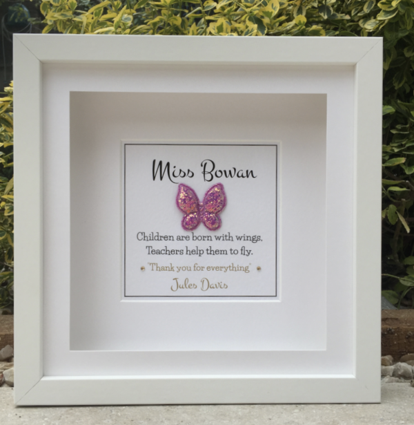 Teacher Butterfly Personalised Frame