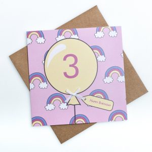 3rd Birthday Card Rainbow