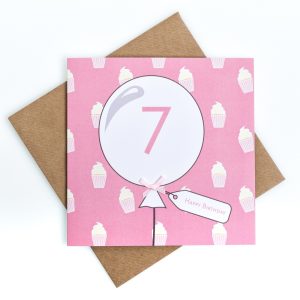 7th Birthday Card Cupcake