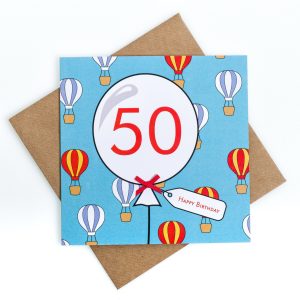 50th Hot Air Balloon Birthday Card