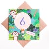 6th Birthday Card Jungle